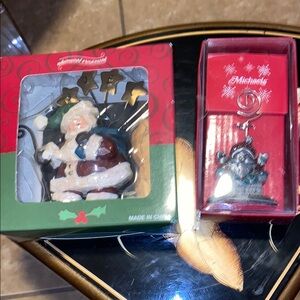 Bx47 Santa Claus Christmas Ornament and Place Setting Card Holder